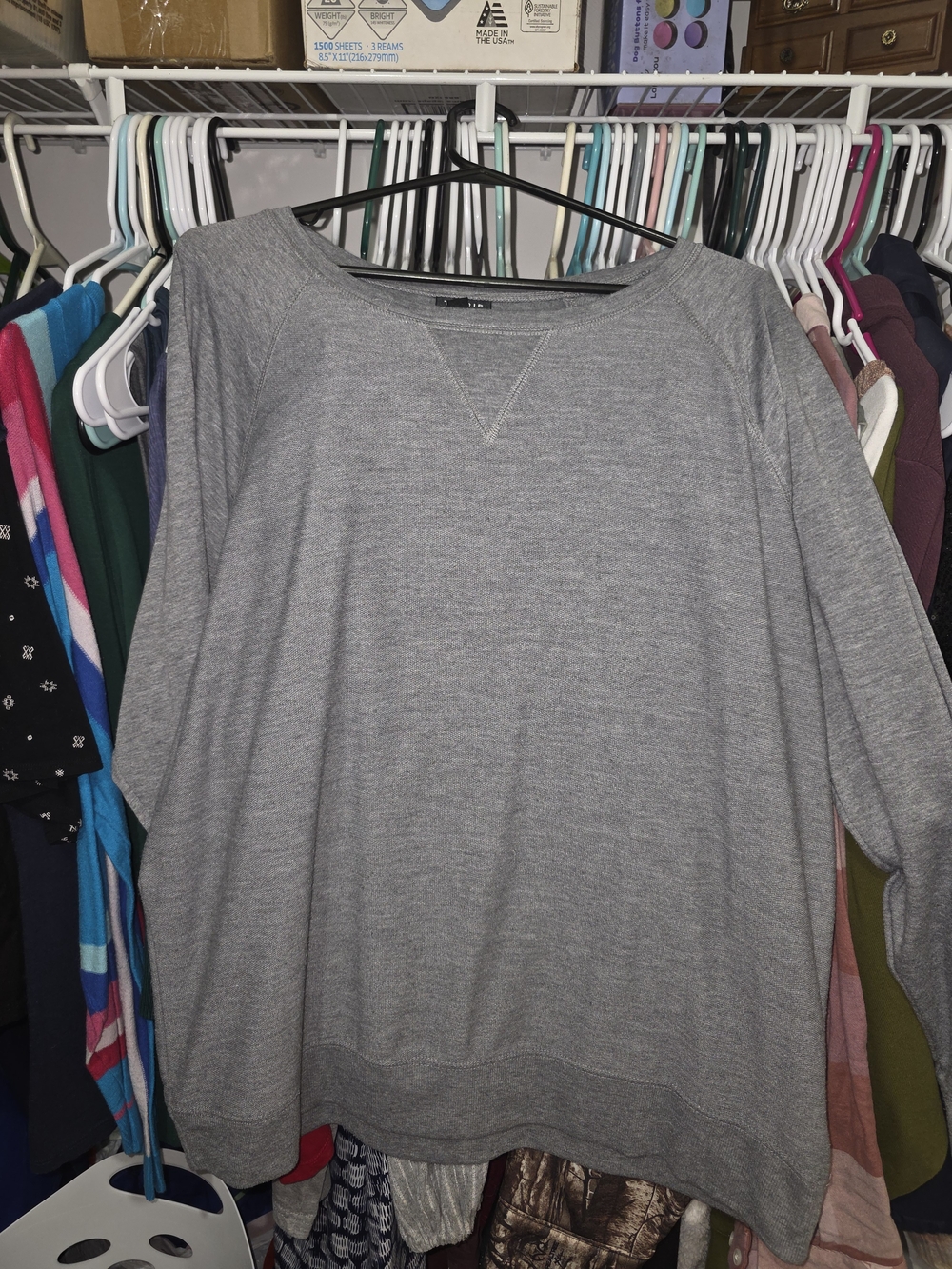 torrid Gray Raglan Pullover Sweatshirt